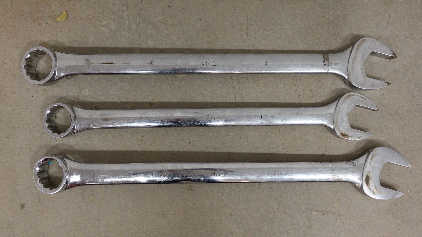 Mac Tools Jumbo 3 piece Wrench Set 1 13/16 2″ 1 7/8 CL64R CL58R CL60R