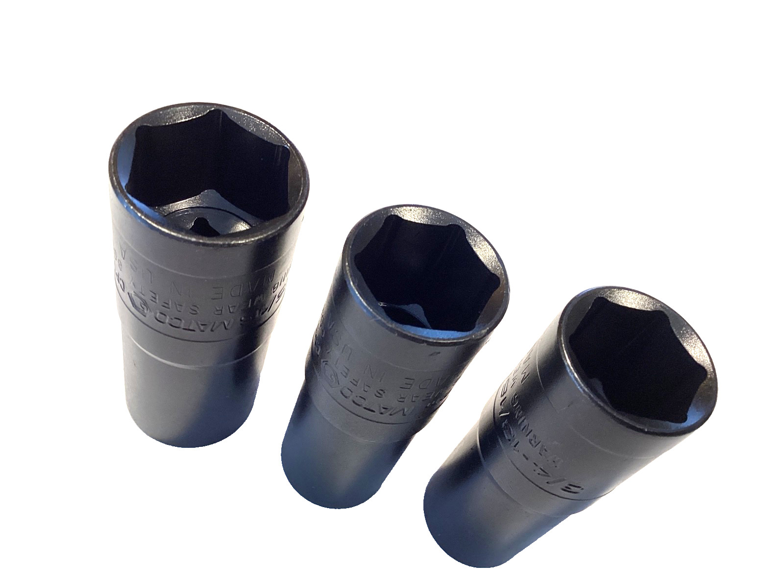 Matco Tools SCPT36PTB NEW 3 Piece 1/2” Drive 6Pt THIN WALL Flip Socket Set USA