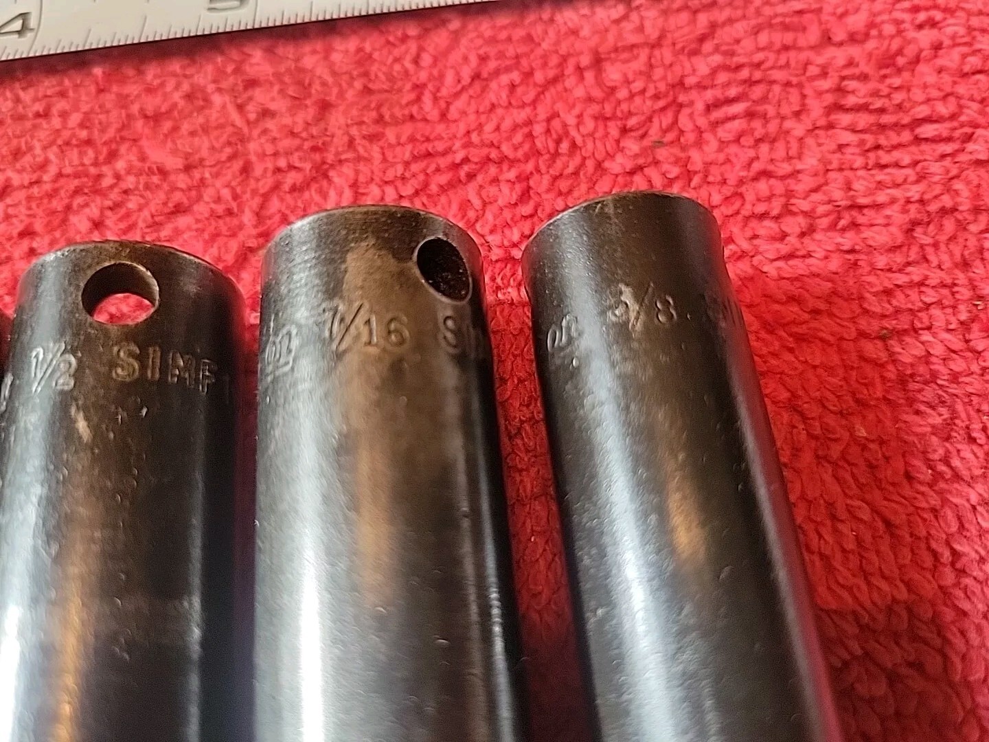 SNAP-ON TOOLS SAE 3/8″ DRIVE DEEP IMPACT SOCKET SET 6 PT 7 PC VTG USA 🇺🇸