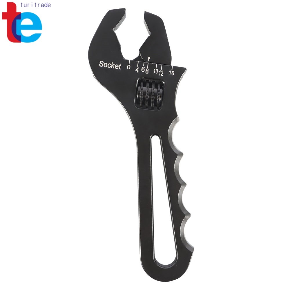Black Adjustable Wrench Aluminum Tool Spanner For Hose End Fitting 3AN-16AN