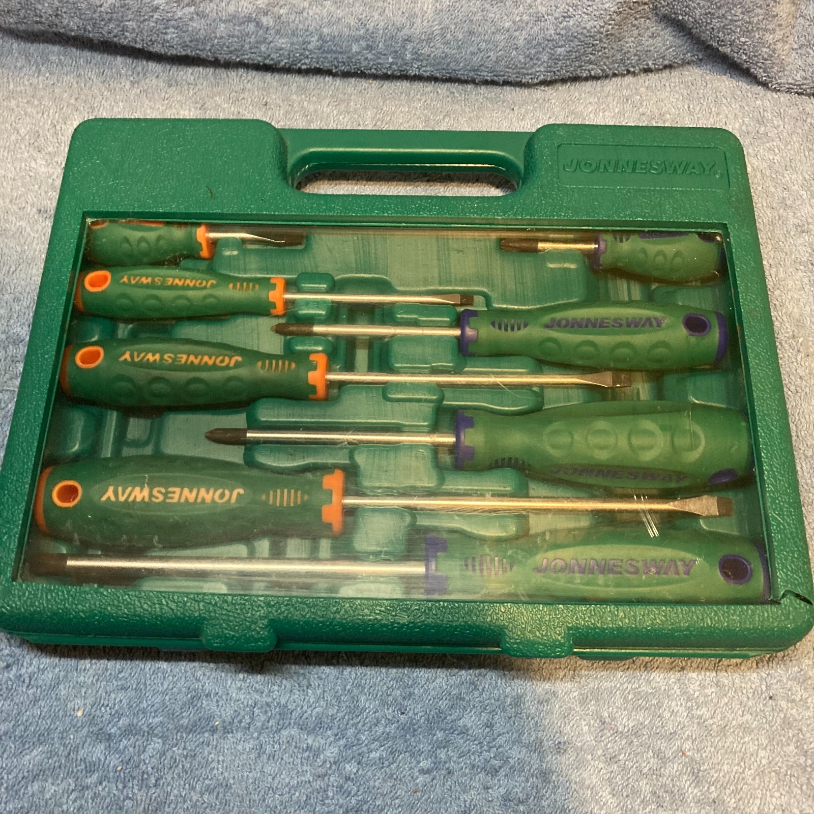 JONNESWAY D71PP08S 8 PCS ANTI-SLIP GRIP SCREWDRIVER SET SLOTTED & PHILLIPS