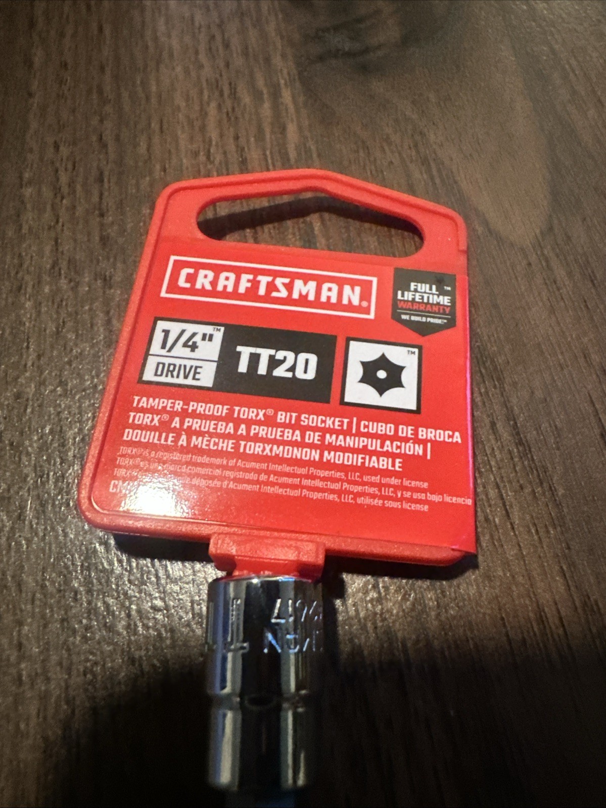 Craftsman CMMT42617 T20 Torx Socket 1/4” Drive – Tamper Proof Bit Socket