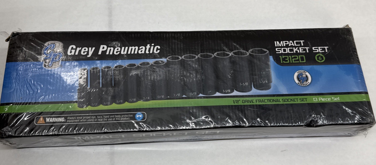 Grey Pneumatic 1312D 1/2» Drive Deep Length Fractional Set – 13 Piece