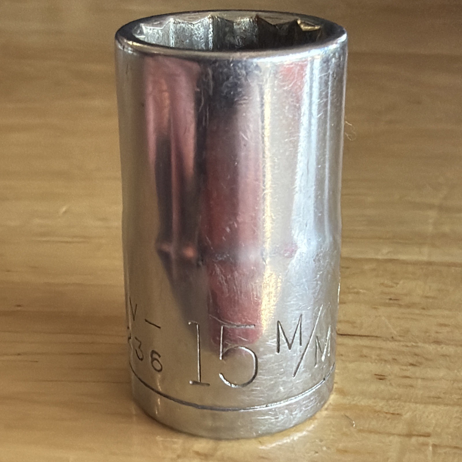 Craftsman 15mm Shallow Socket 1/2″ Drive 12 Point VV Series 44236 Made in USA