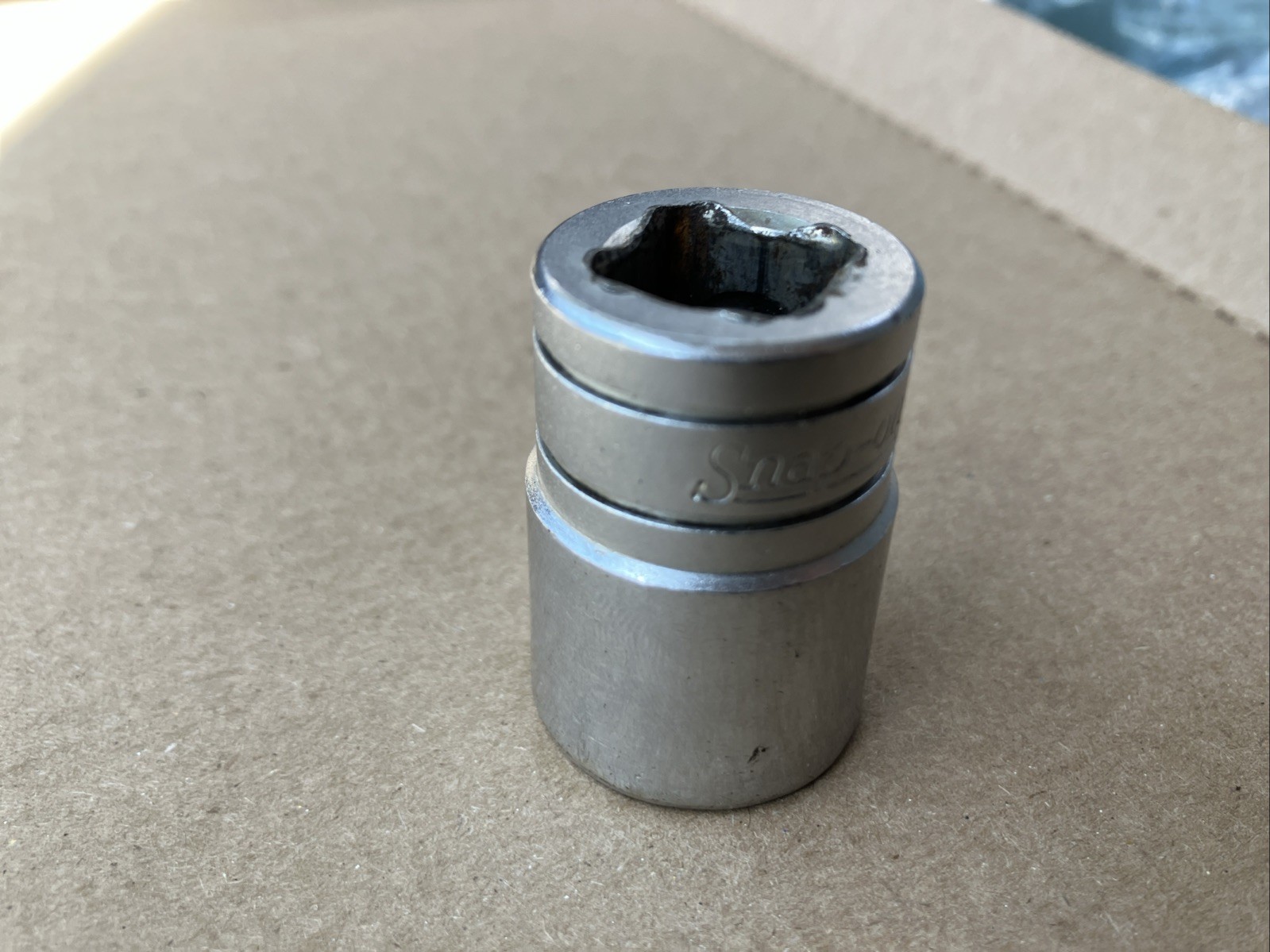 Snap-On Shallow Chrome Socket TW241 1/2 Dr 6Pt SAE 3/4 Flank Dr USA Vtg