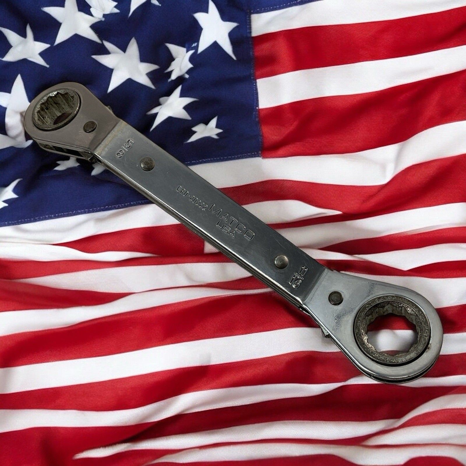 Matco WRD-20222 5/8″ x 11/16″ SAE Reversible Offset Ratcheting Wrench USA Used
