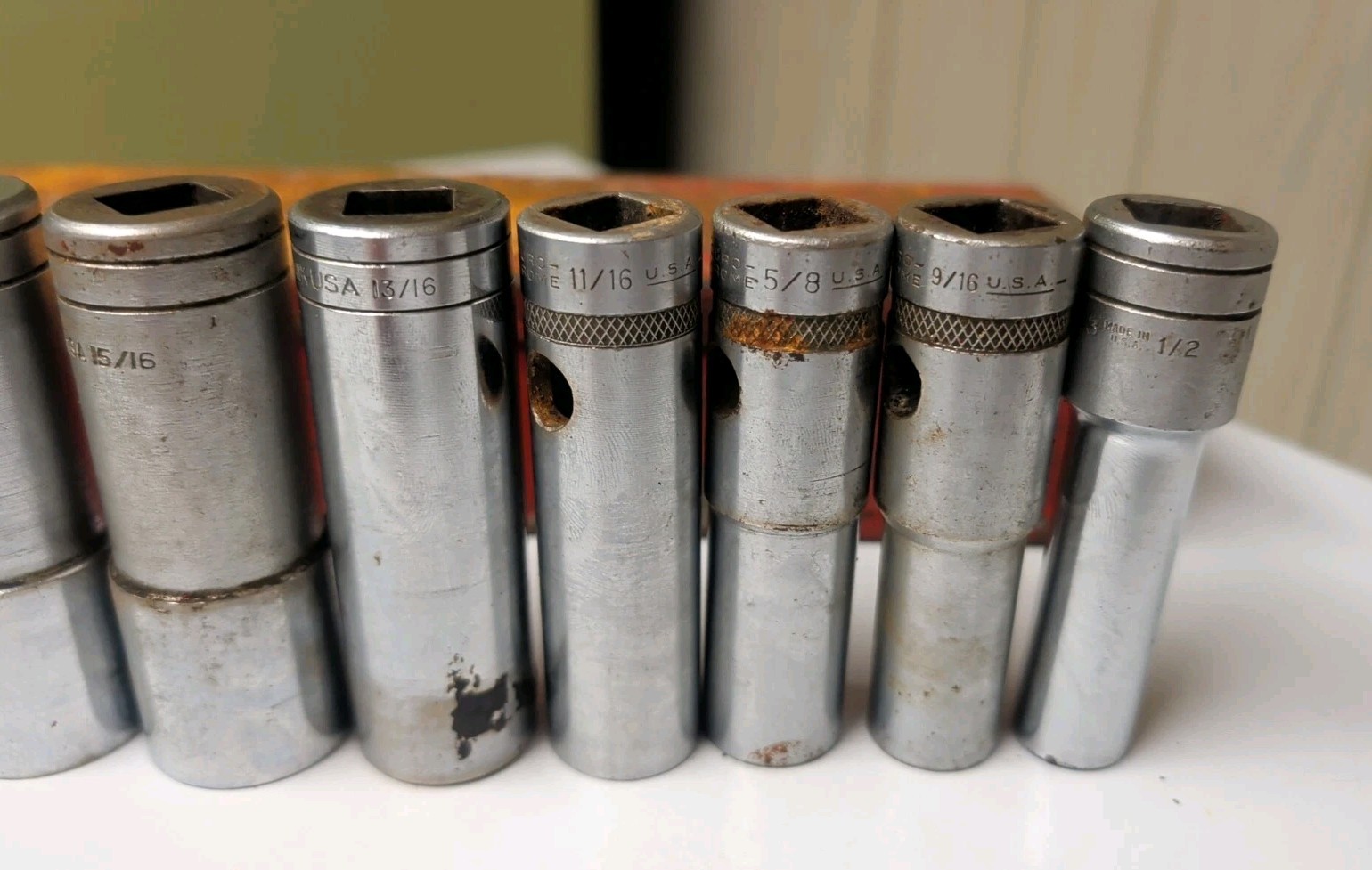 Blackhawk Duro Chrome Socket Set 9 Pc Deep Well 1/2″ to 1-1/8 Drive 12 Point USA