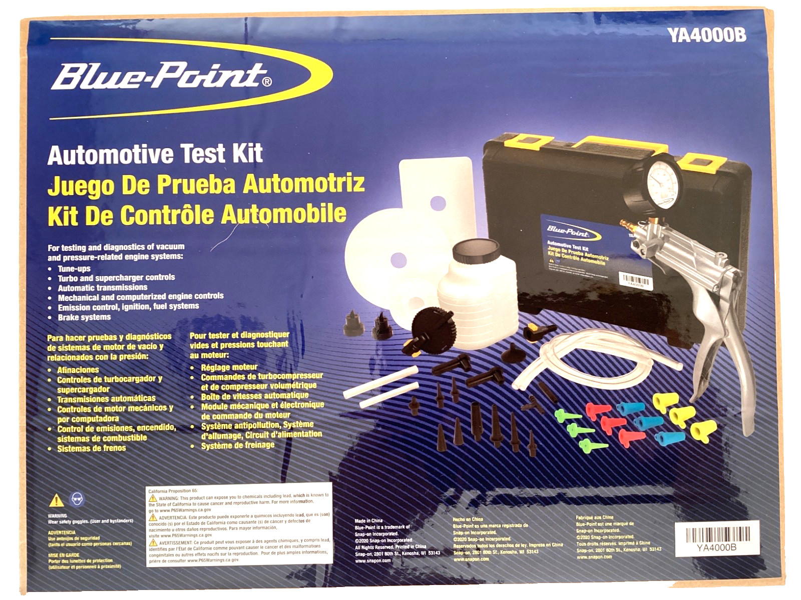 BLUE POINT By SNAP ON NEW Automotive Vacuum And Pressure Test Kit SEALED YA4000B
