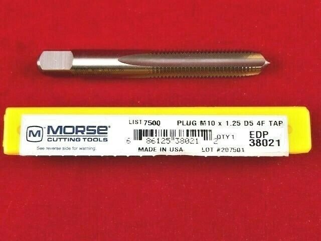 M10 X 1.25 10MM Plug Tap Morse MT3838021 HSS Hand Tap USA D5 Metric