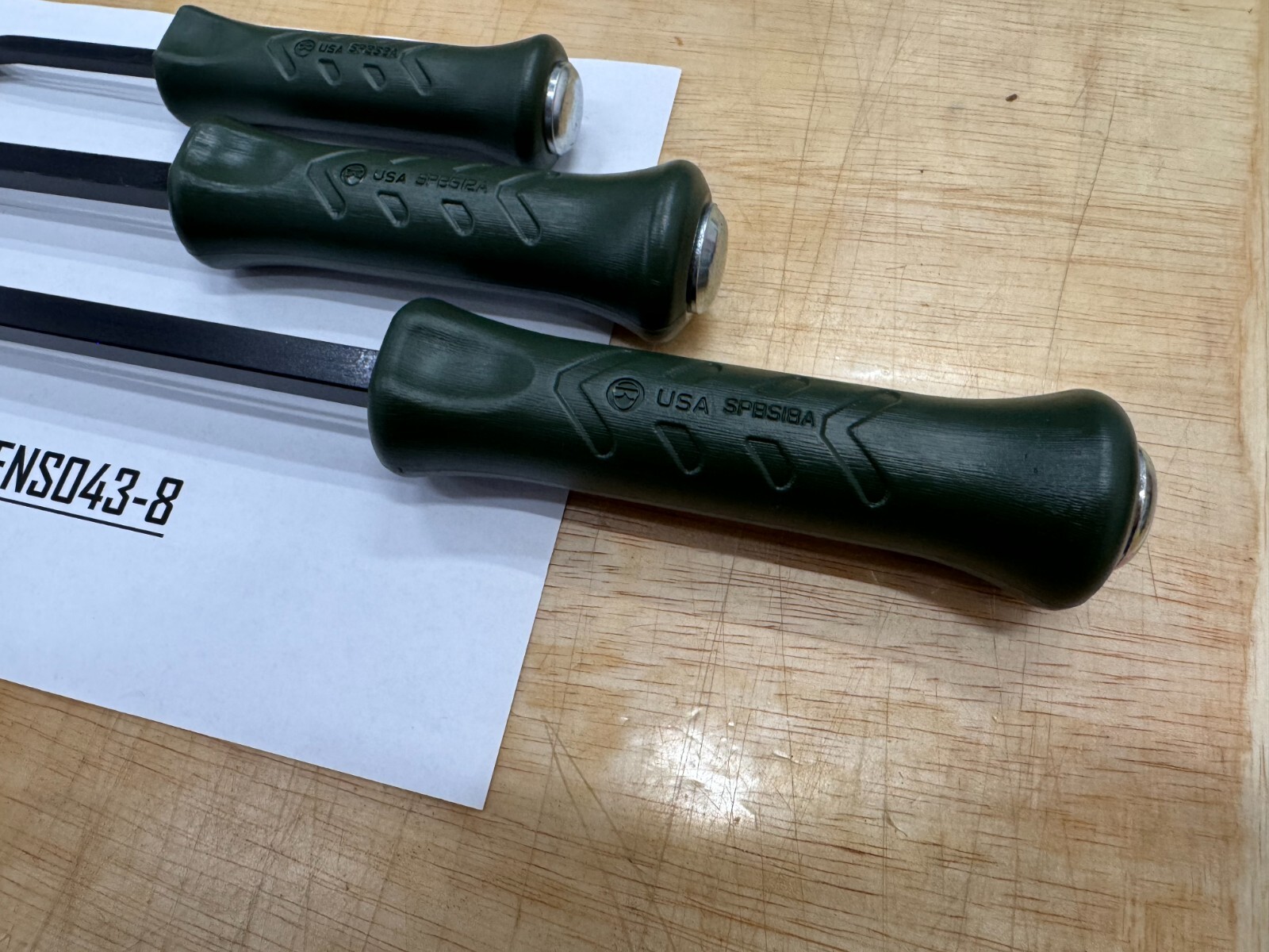 Snap-on Tools USA NEW RARE COMBAT GREEN 3pc Hard Grip Striking Prybar Set