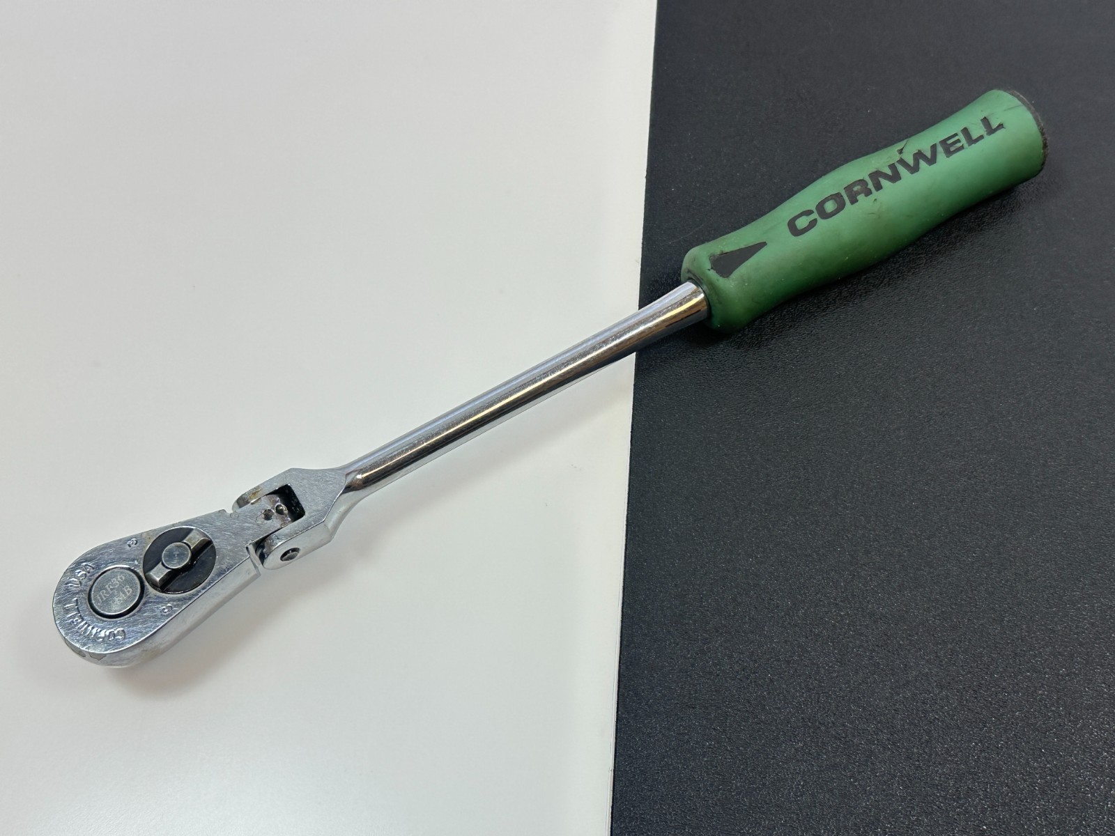🇺🇸 Cornwell Tools USA JRF36HAB 3/8″ Drive GREEN Soft Grip FLEX HEAD Ratchet