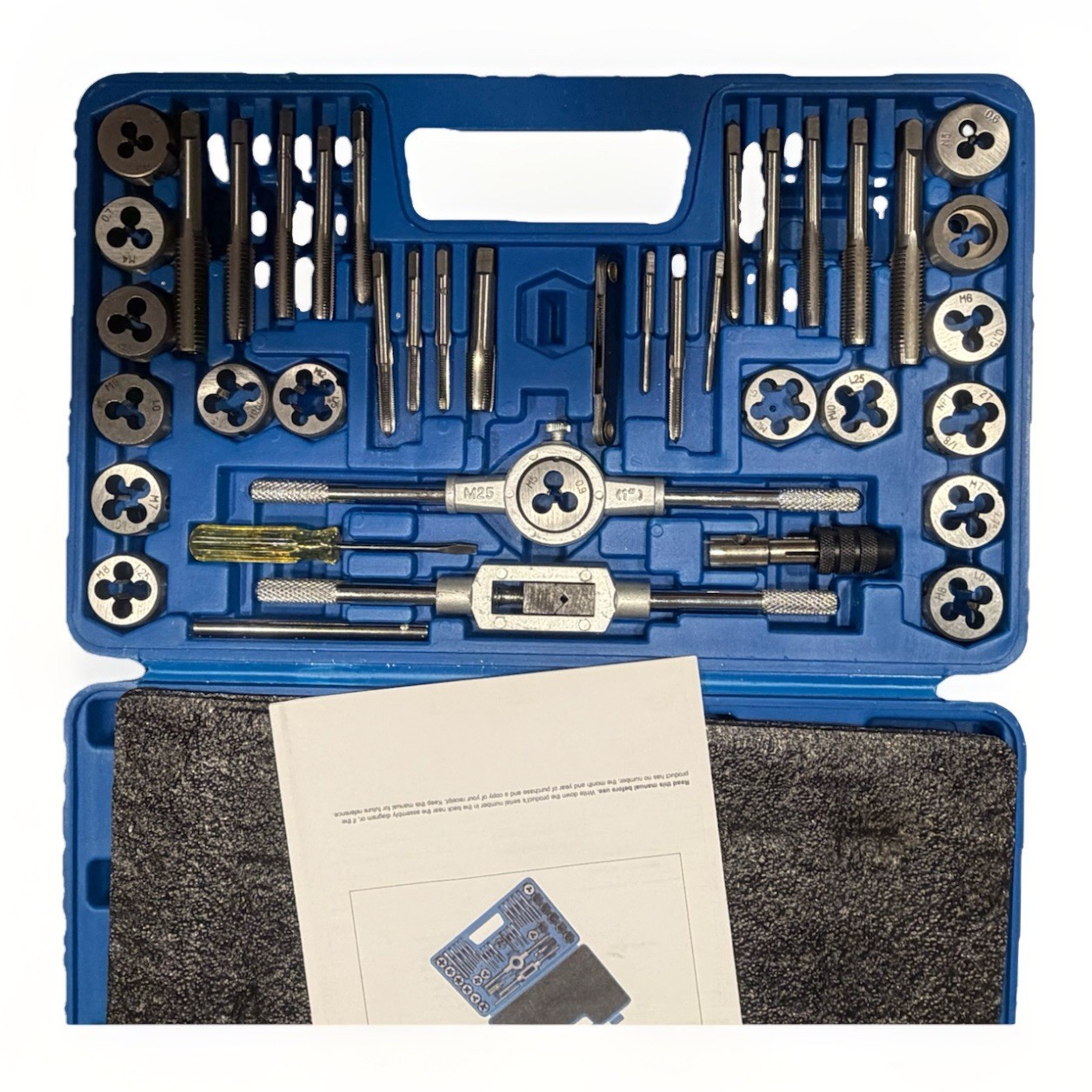 OMT Orion Motor Tech 40PC Metric Tap & Die Set Thread Repair Tool Kit Case