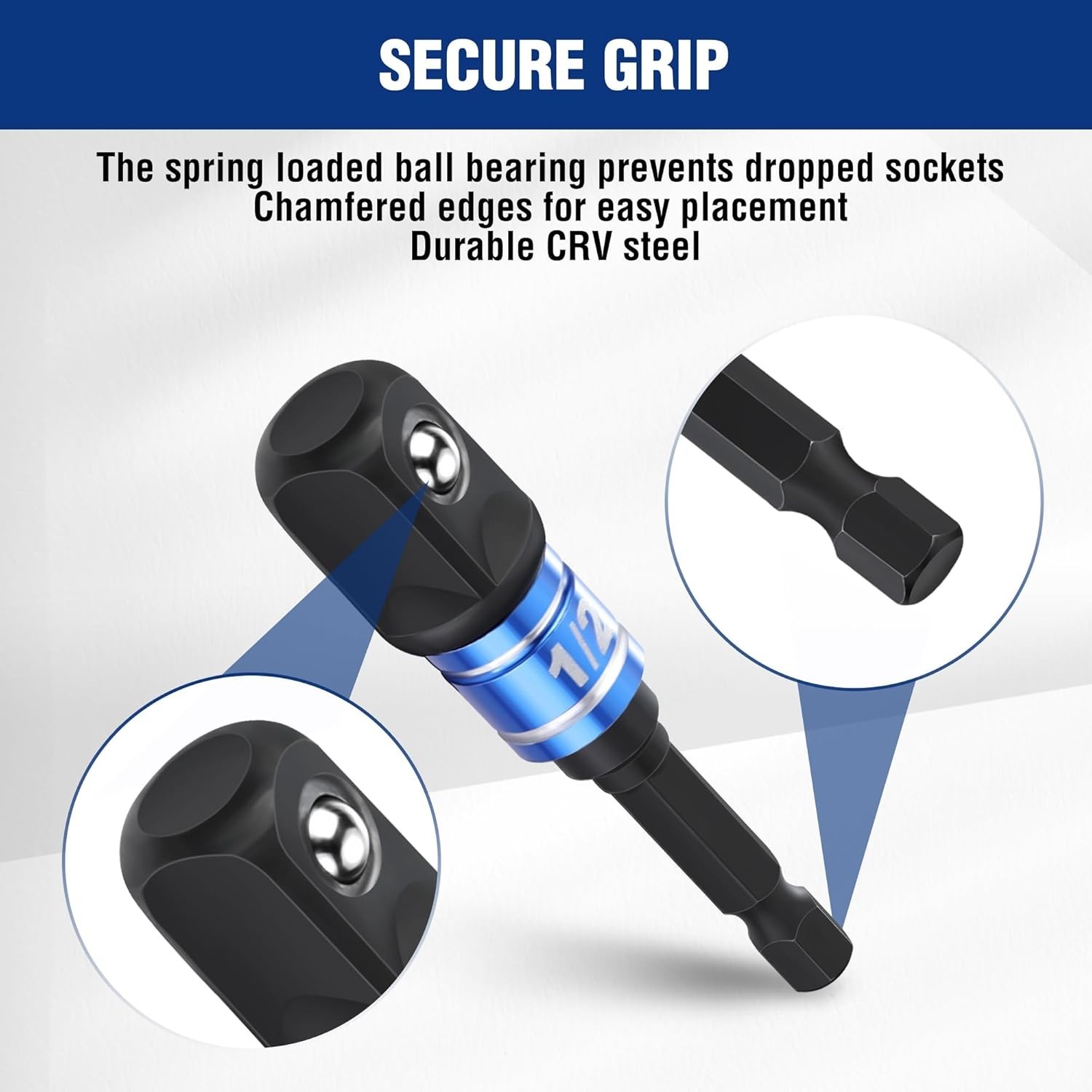 Impact Socket Adapter Set 1/4 3/8 1/2 Inch Drive Swivel Long Extension Case