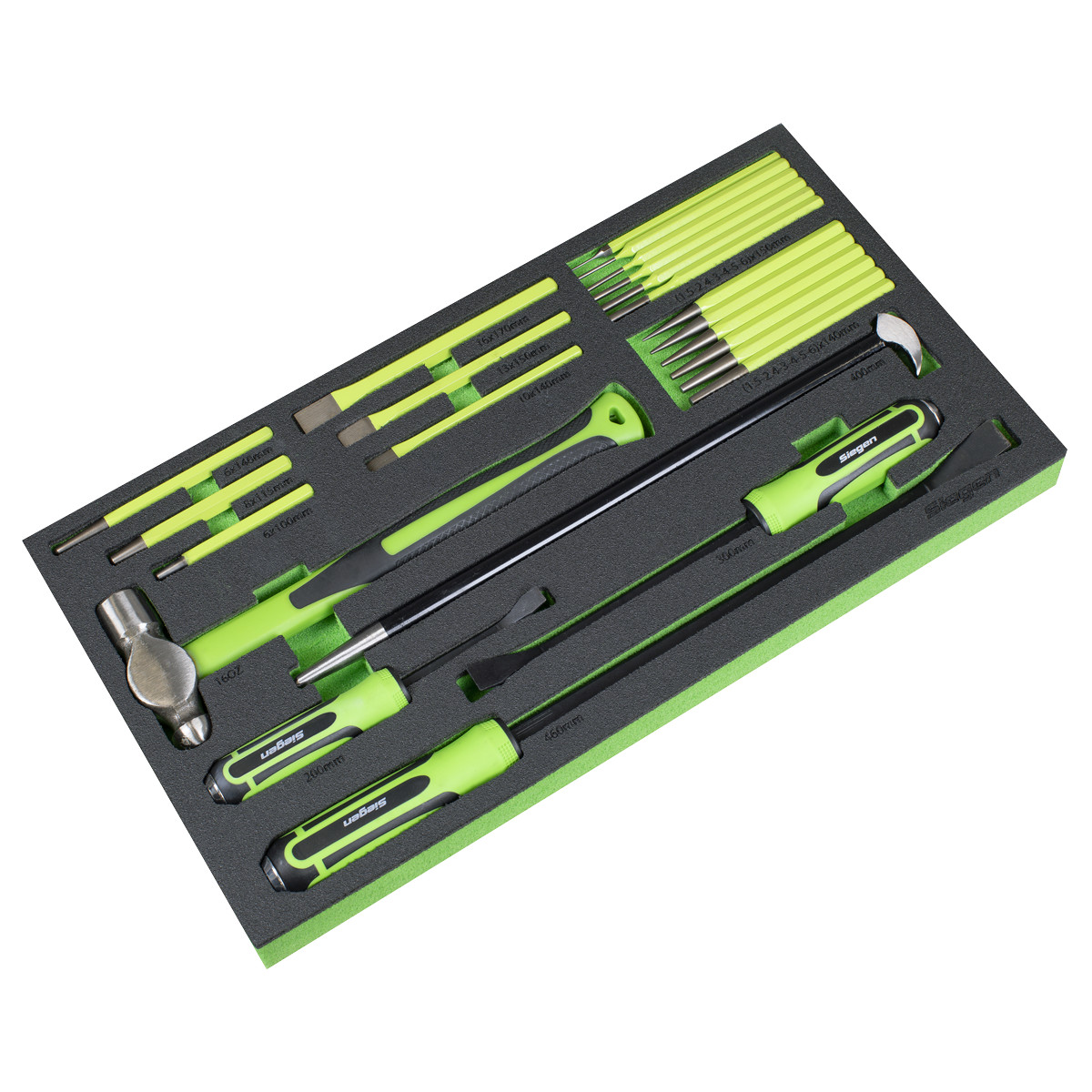 Sealey Siegen Pry Bar Hammer & Punch Set With Tool Tray 23 Pieces S01279