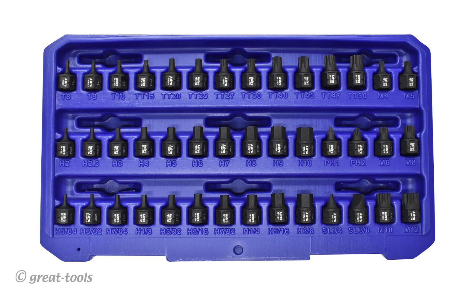 ASTRO PNAUMATIC TOOLS #78142 – 42-pc nano impact bit socket set – 11mm hex drive