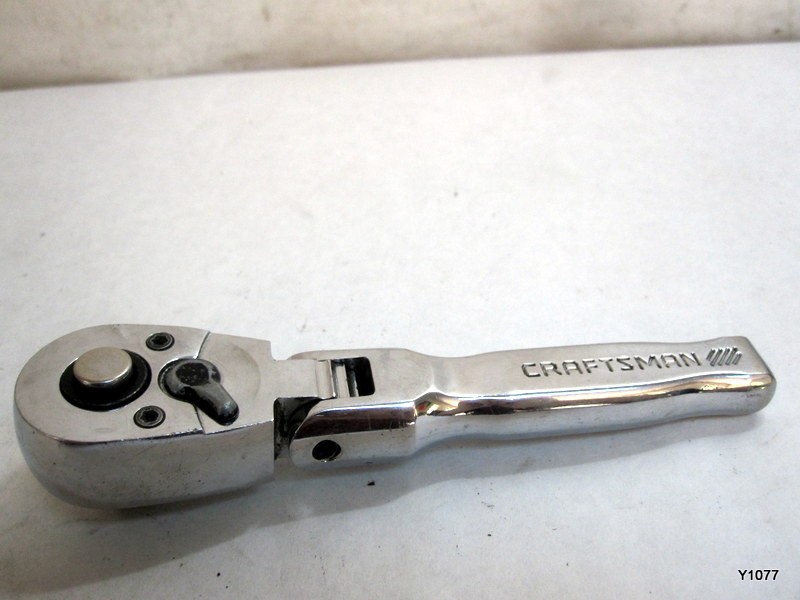 Craftsman 3/8 Inch Drive Metric and SAE Flex Head Stubby Ratchet 72 Teeth