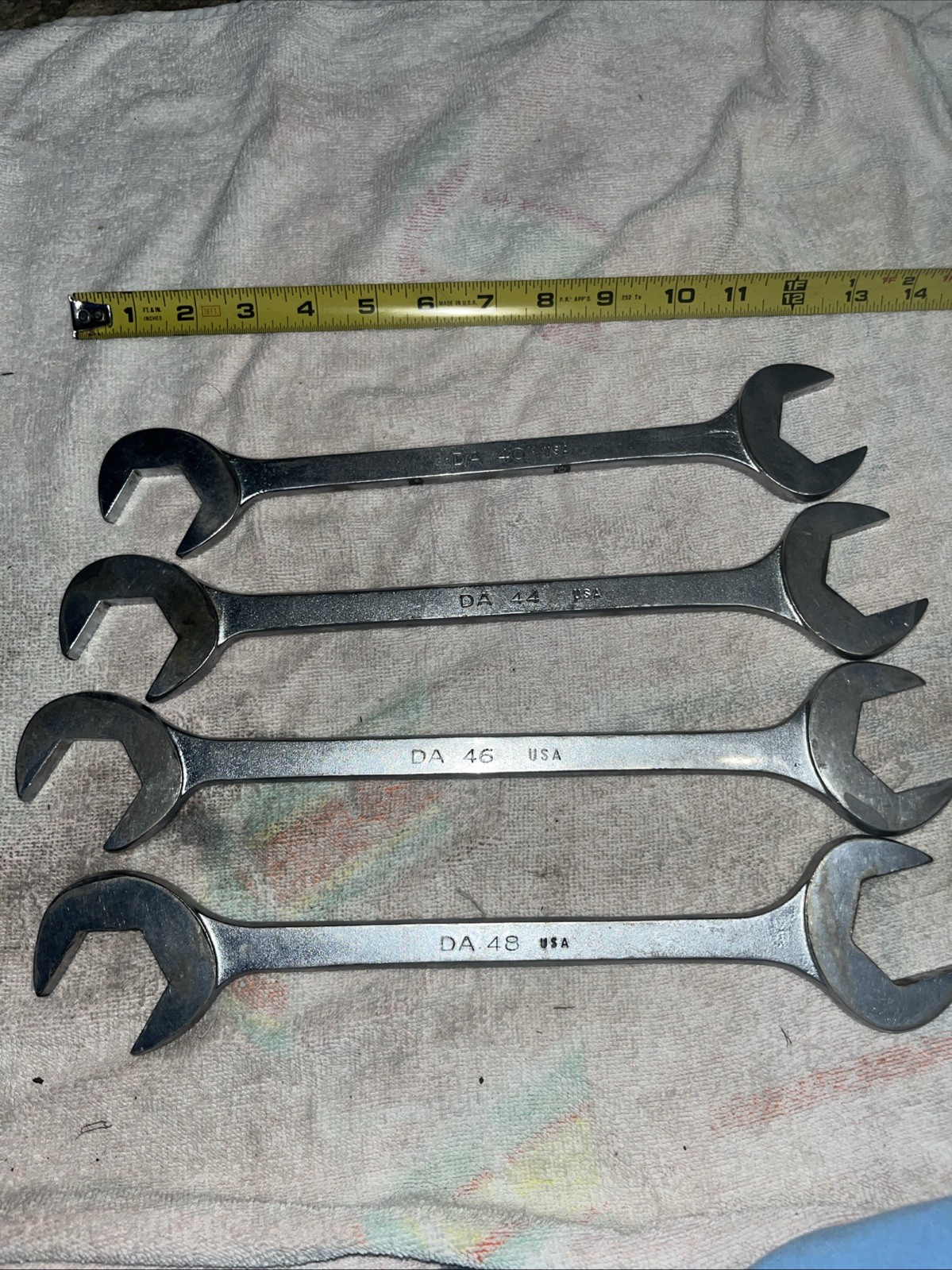 Vintage MAC 4way Angle Open End 4pc WRENCH SET 1 1/4- 1 1/2” DA40 DA44 DA46 DA48