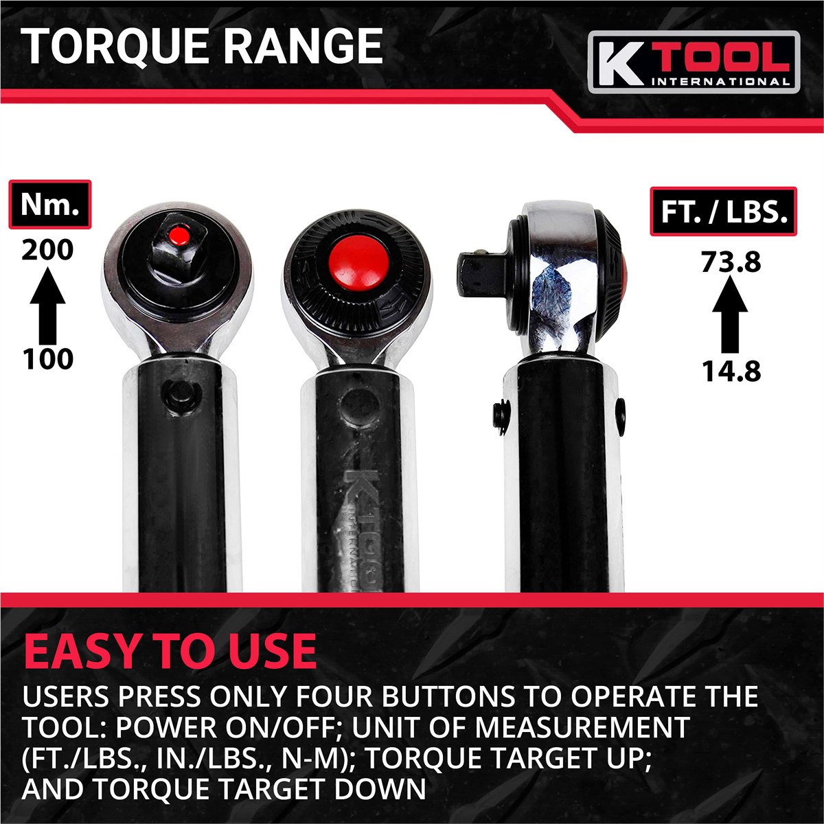 K-Tool 72133 3/8-» Drive Digital 15″ Torque Wrench