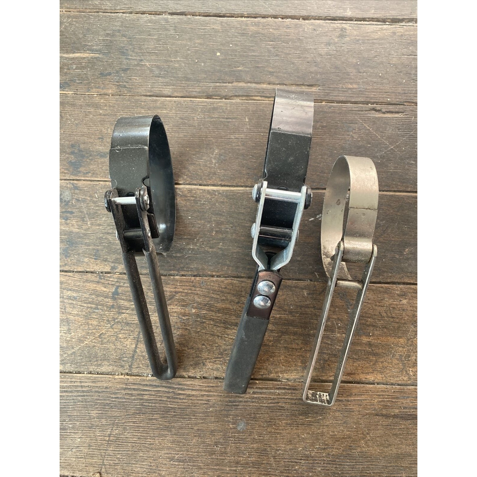 Lot Of 3 Oil Filter Wrench Automotive Removal Tool Black Handles And Silver