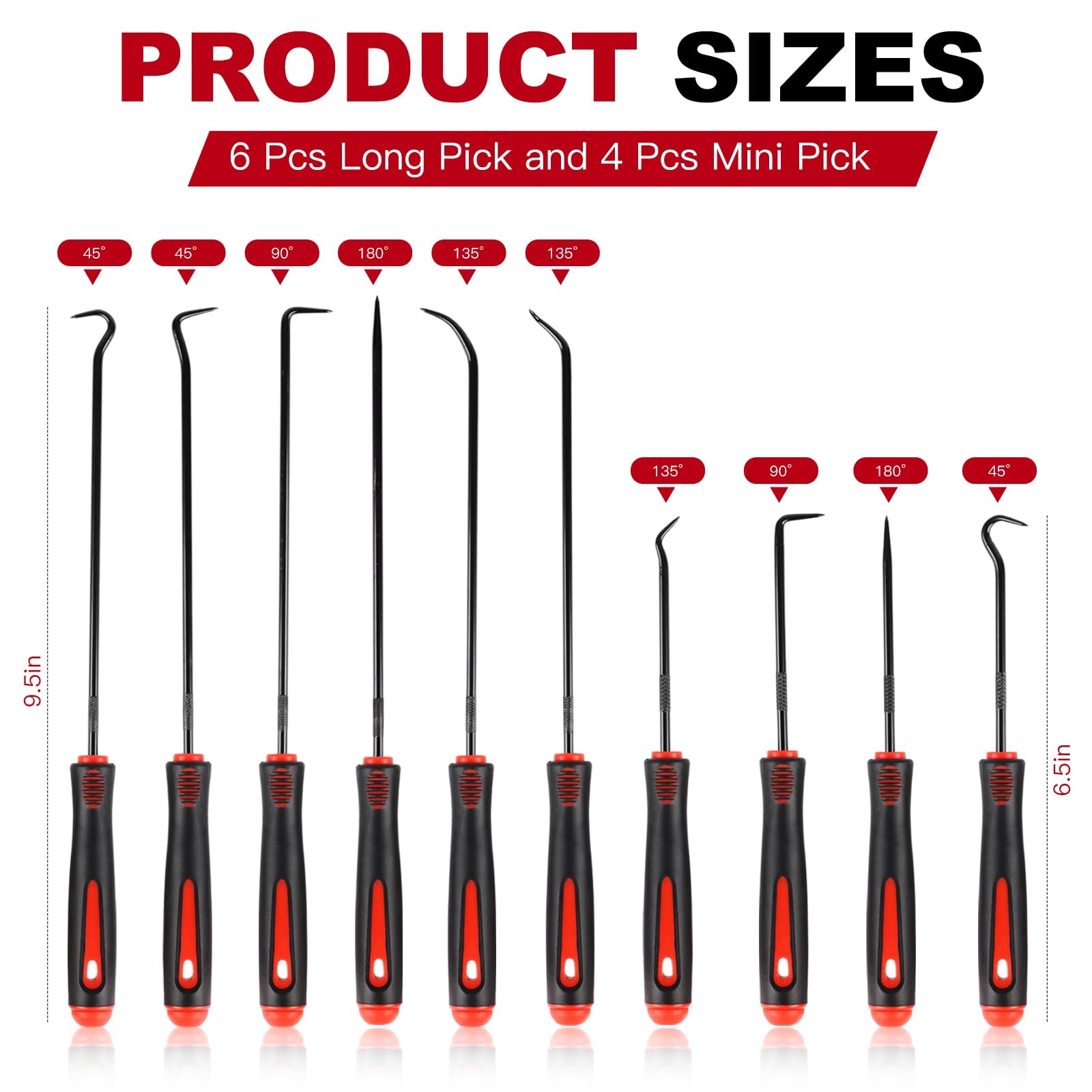 Rindion 10PCS Pick Set Mechanic, Hook and Tool with Non-Slip Grip,…
