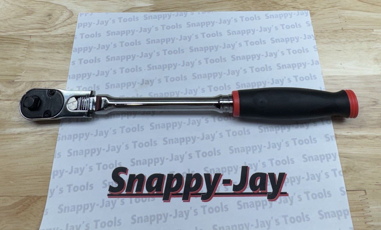 Snap-on Tools USA NEW LOCKING 3/8″ Drive RED Soft Grip Long Flex Ratchet FHLX80B