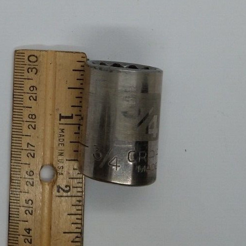 Craftsman 1/2″ Drive 3/4″ 12 Point Shallow Socket SAE G2D 34652 USA