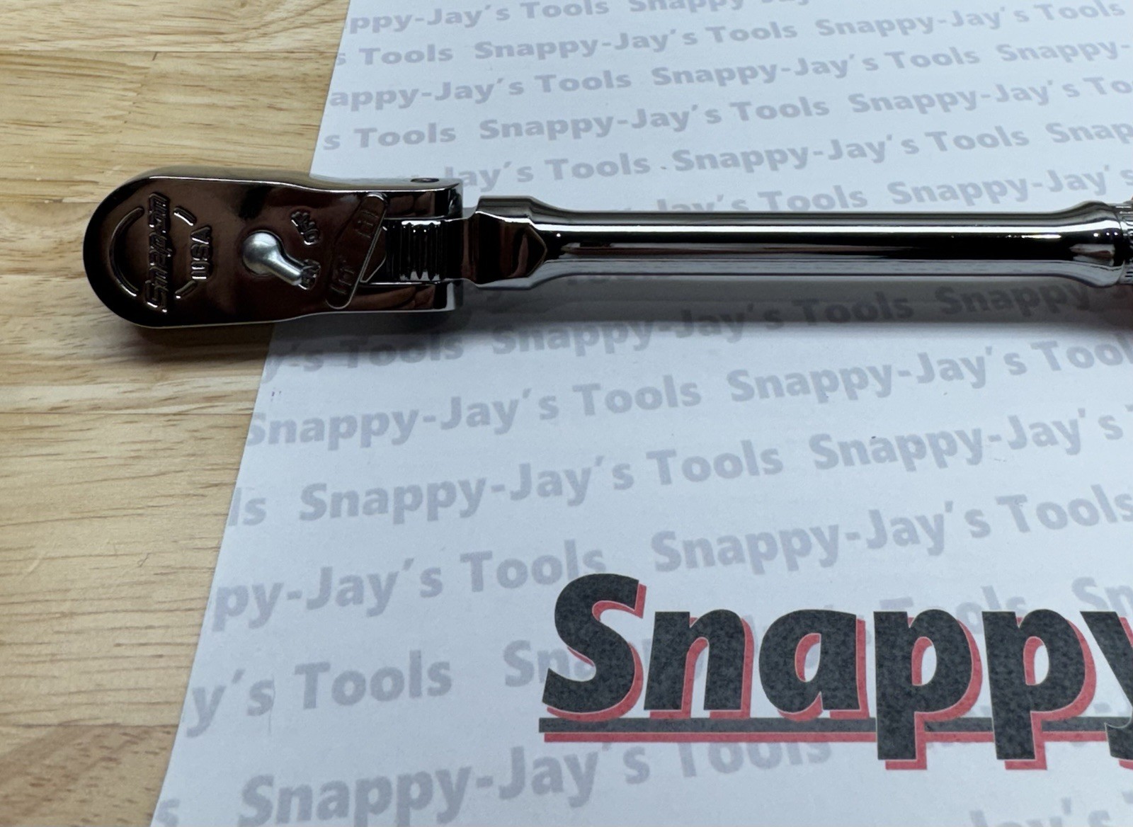 Snap-on Tools USA NEW LOCKING 3/8″ Drive RED Soft Grip Long Flex Ratchet FHLX80B