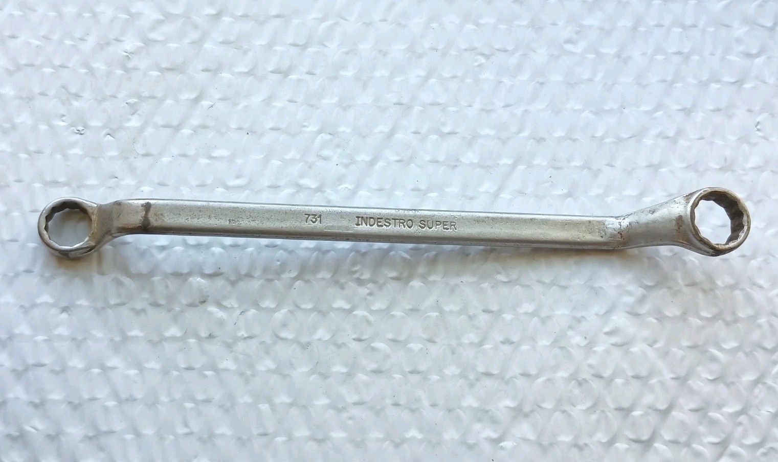 INDESTRO SUPER, 731, 1/2″x9/16″ DBL. BOX WRENCH, 8.6″ LONG, 12 POINT *USA MADE*