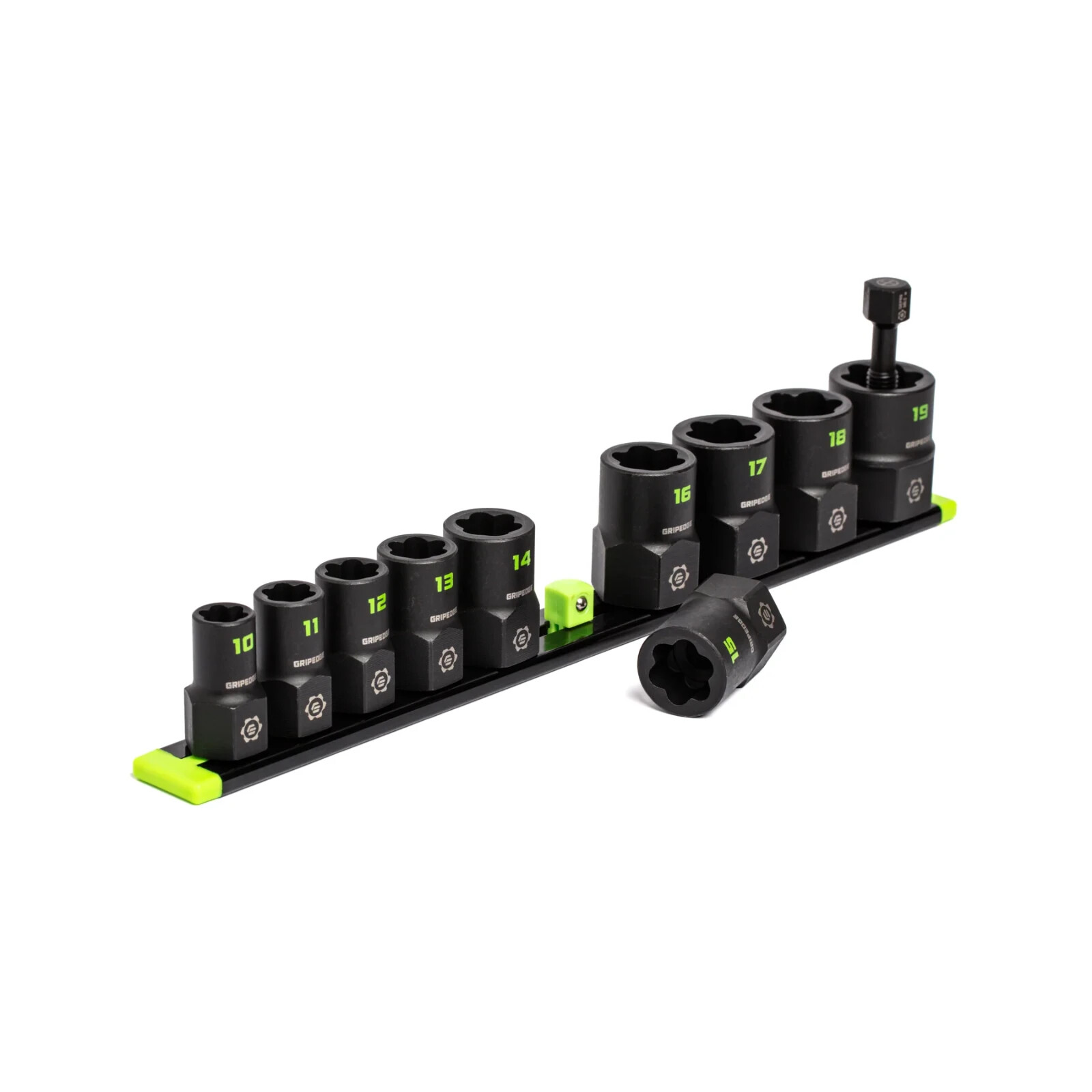 Grip Edge Tools XBM10S 10 Piece 3/8″ Drive Metric RPT Socket Extractor Set NEW