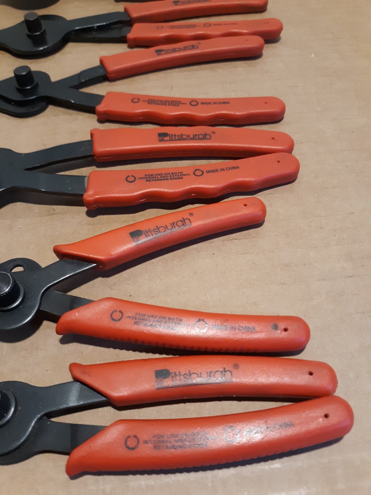 Pittsburgh Snap Ring Plier set of 6 Internal / External Straight / Curved