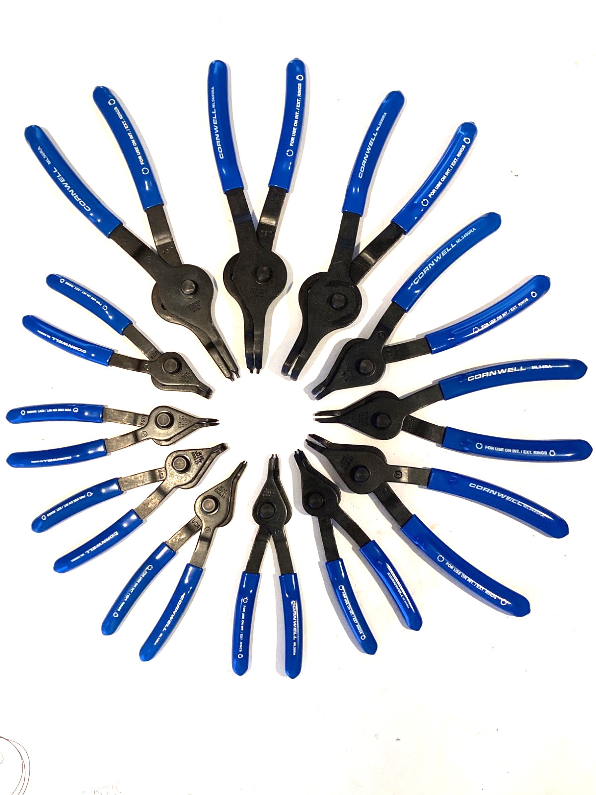 Cornwell Tools USA 12 Piece Convertible Snap Ring Pliers Set & Case ML43RA MINT