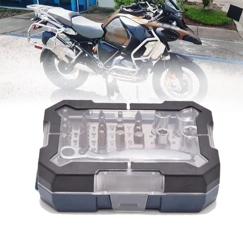 For BMW R1250GS F750GS Motorcycle Screwdriver With Small Ratchet Set 26 Pcs Tool