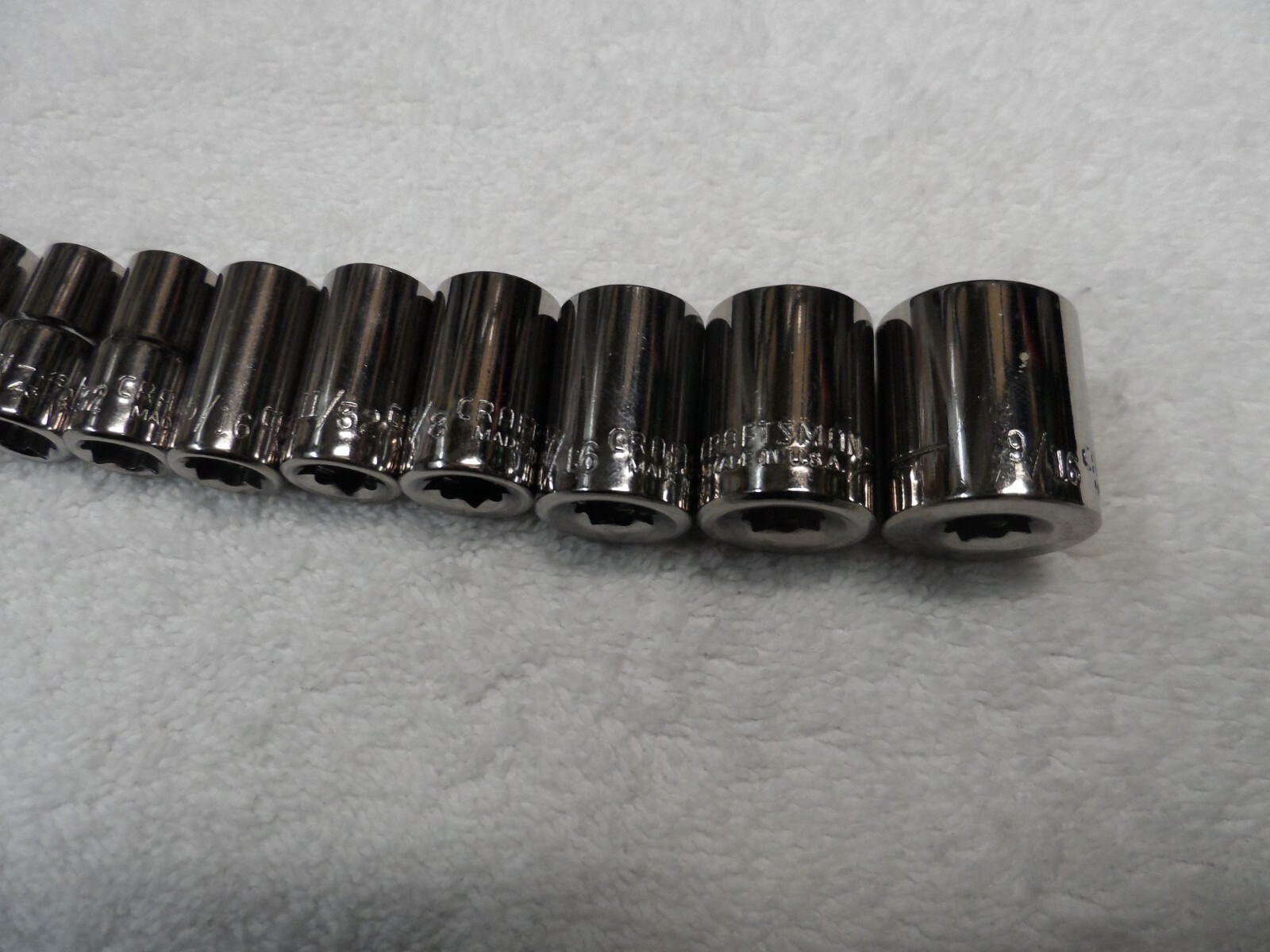 Craftsman 1/4″ Drive SAE Shallow Socket Set NOS USA 6pt (5/32 to 9/16″), 11 pcs