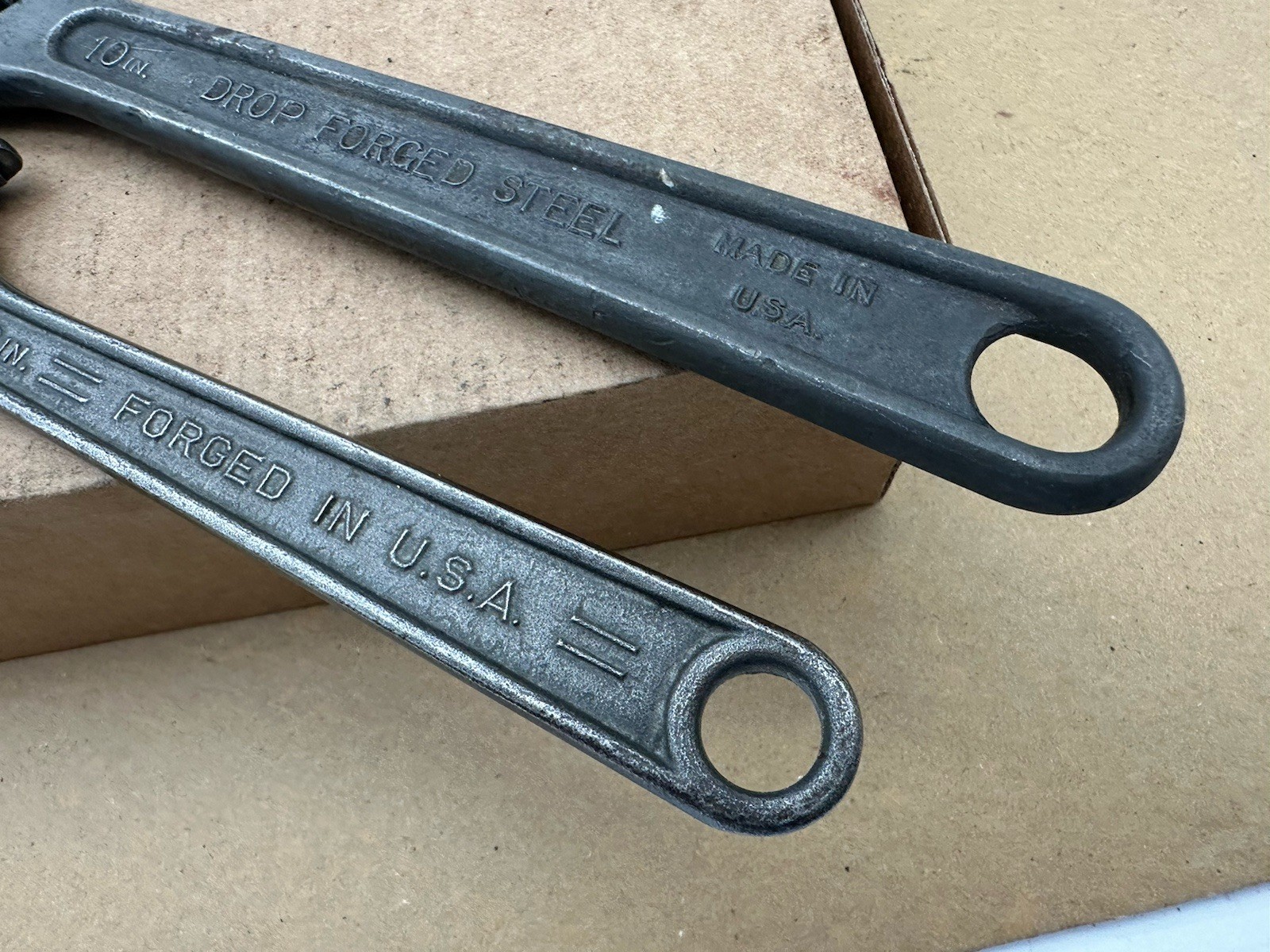 2 Vtg Crescent Tool Co Dunlap 10” 8” Adjustable Wrench Made USA Jamestown *READ*