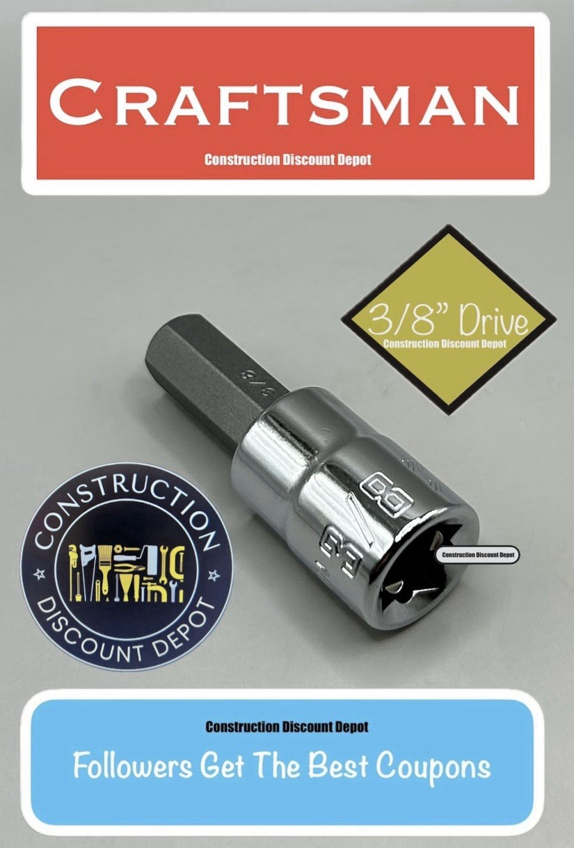 3/8″ CRAFTSMAN CMMT46665 Hex Allen Bit 3/8-in Drive Shallow Socket Ratchet