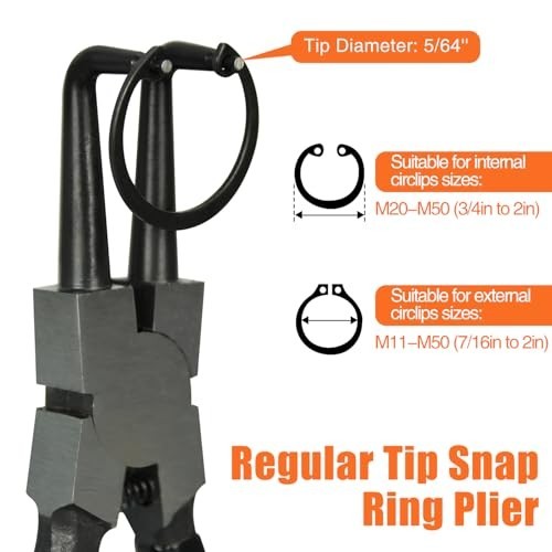 4pcs Snap Ring Pliers Set – 7″ Internal/External Circlip Kit, Heavy Duty Spring