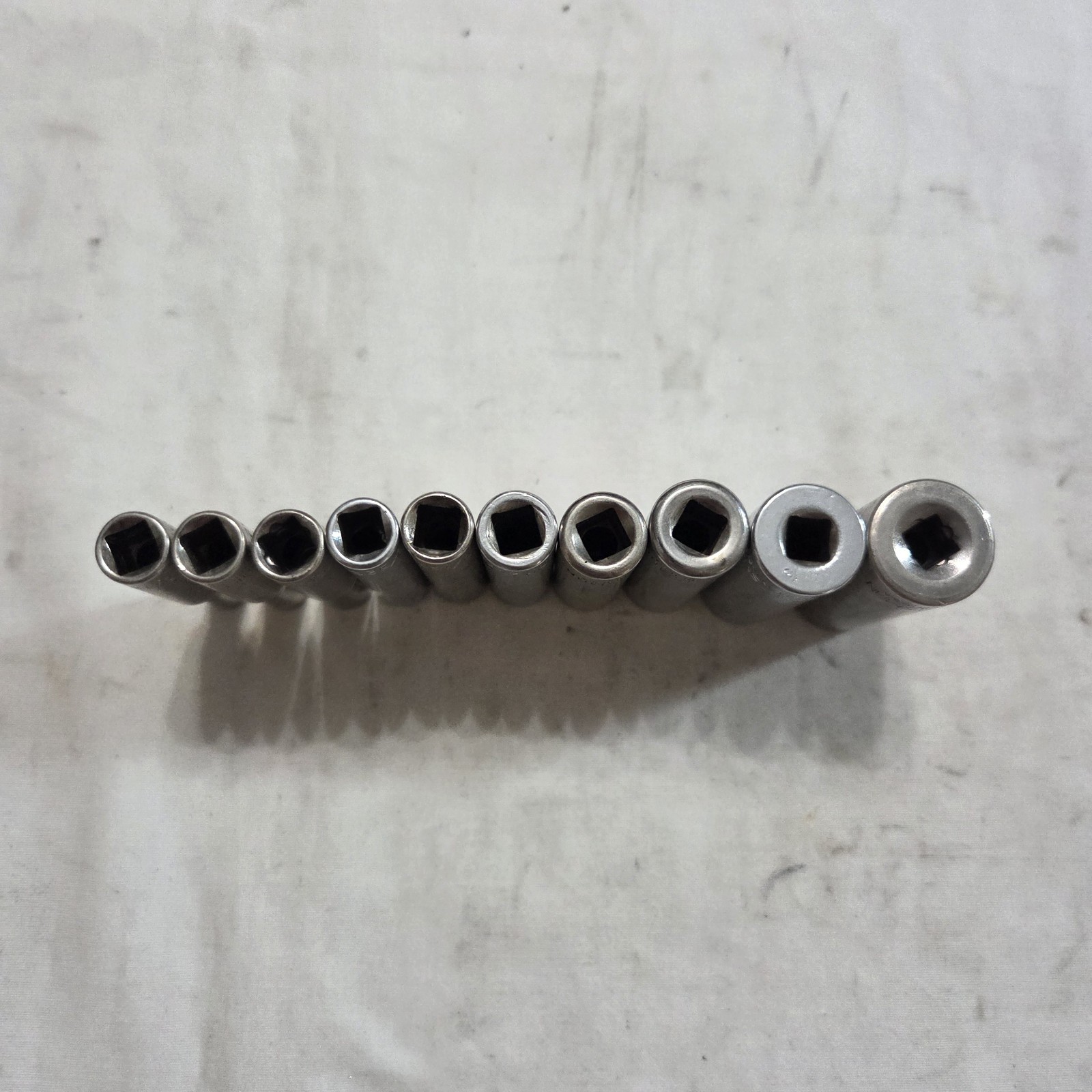 Craftsman 10pc SAE 3/16″-9/16″ 6Pt Deep Socket Set 1/4″ Drive G,G1,G2 Series USA