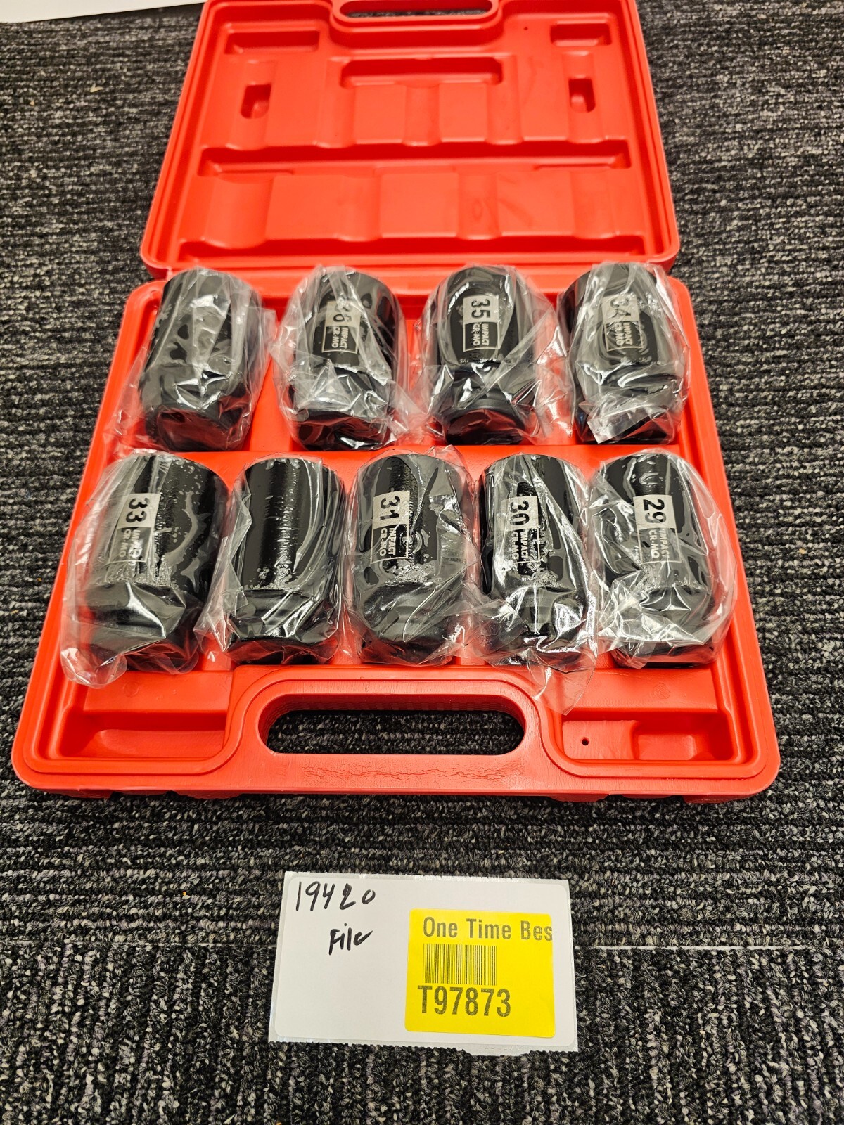 9 Pieces Professional Tools 1/2″ Dr. Axle Nut Socket Metric 29-38mm