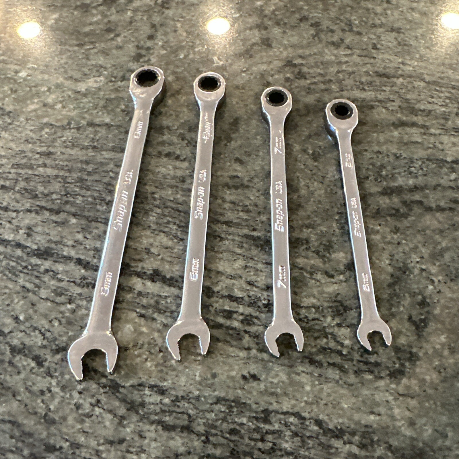 Snap On soxrm704a 4 pc non reversible flank drive plus ratcheting wrench set 6-9