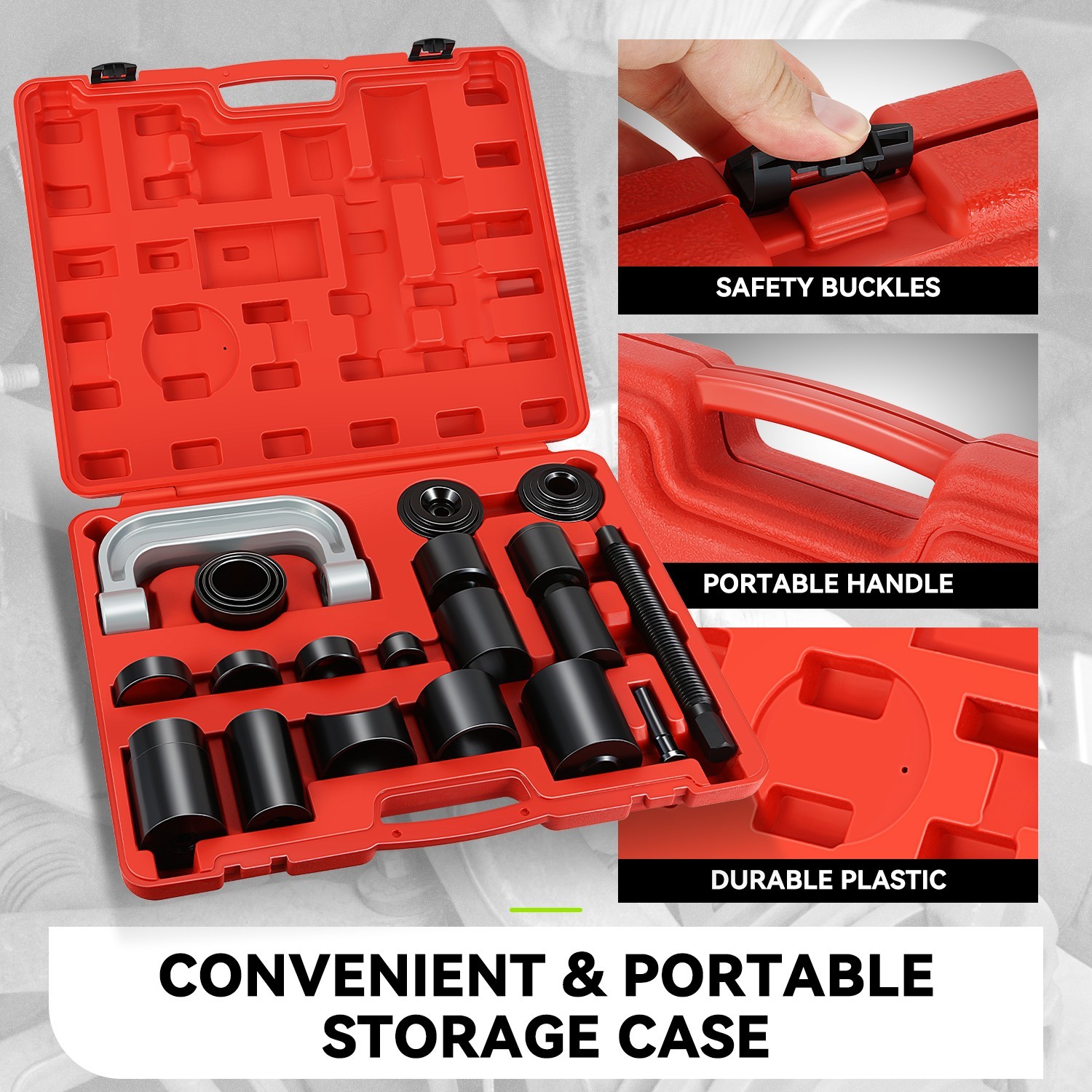 21Pcs 2/4WD Auto C-Press Ball Joint Service Remover Installer Adapter Tool Set