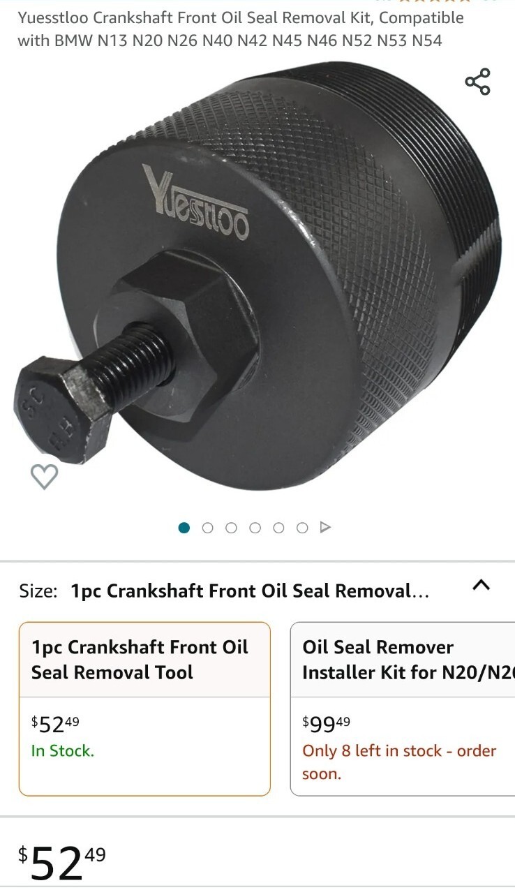 Yuesstloo Crankshaft Front Oil Seal Removal Kit, Compatible with BMW N13 N20 N26