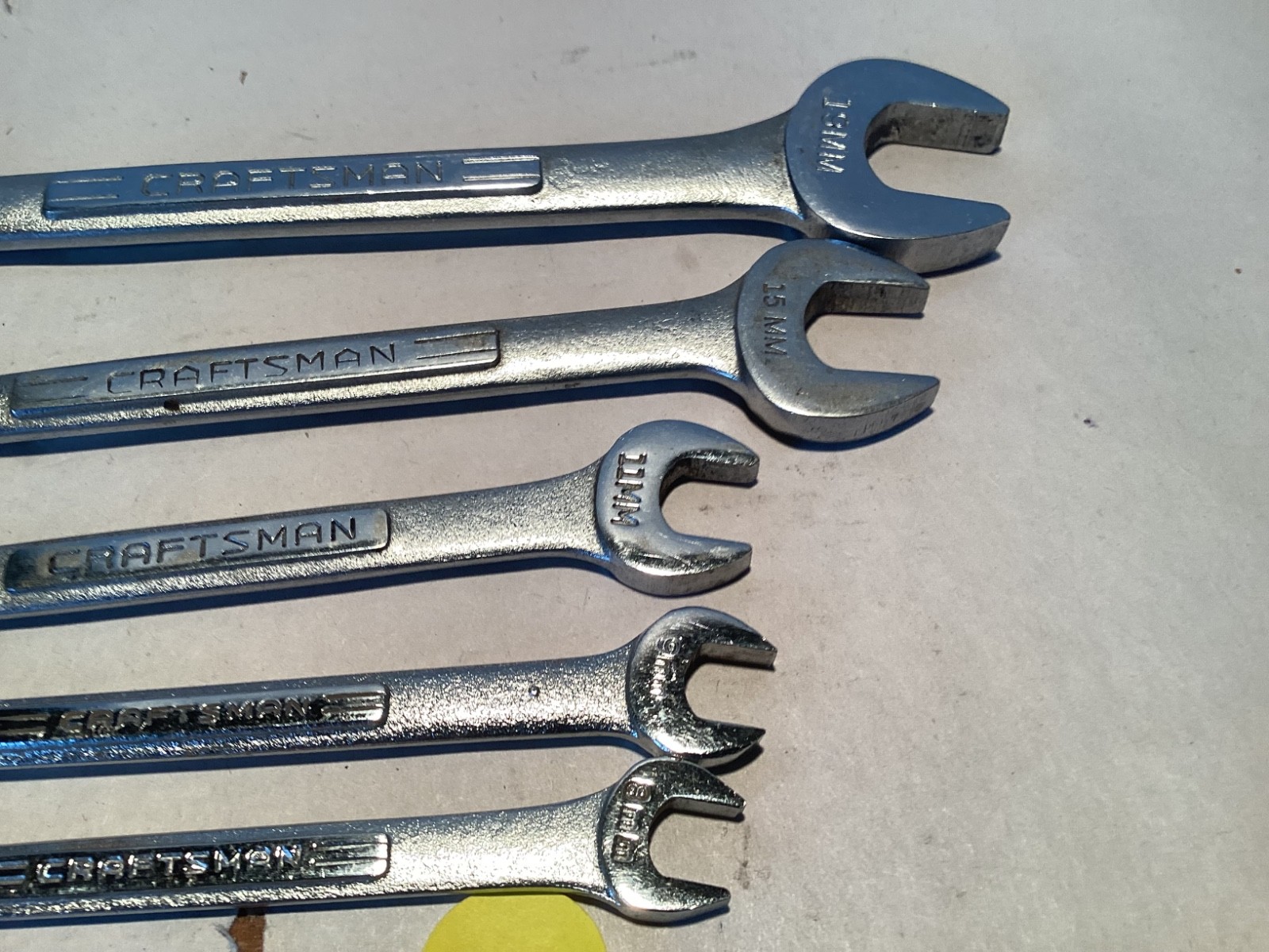 5 Vintage Craftsman V metric open end wrenches 19/17mm 15/13mm 11/10mm 9/7m 8/6m