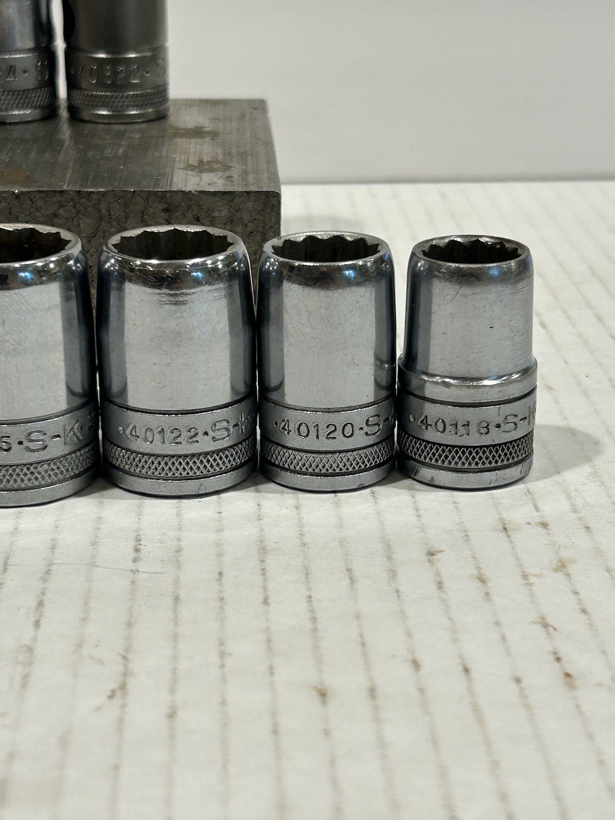 Vintage S-K SK Tools Socket Set W/Breaker Bar 9/16 ~ 1-1/4 SAE USA 1/2” Drive