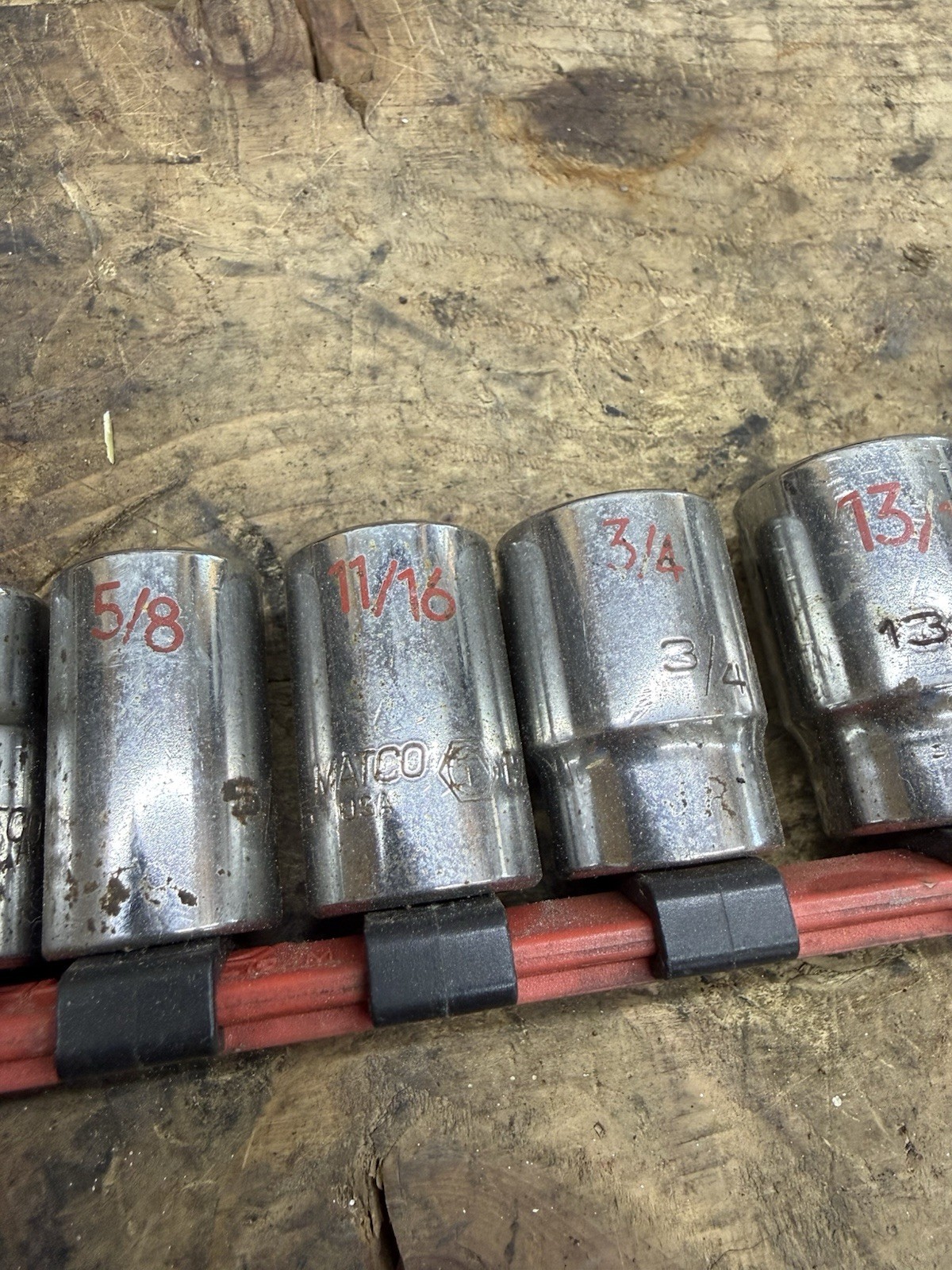 Matco 10pc 1/2 Drive 6 Point Socket Set SAE 7/16” To 1 1/8”