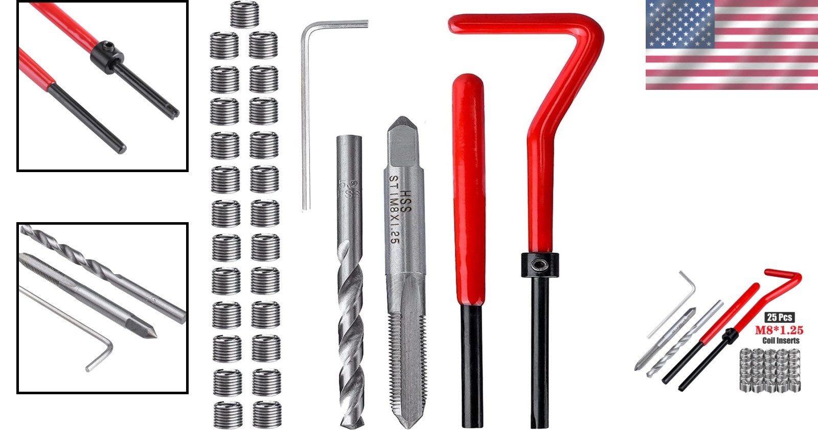 Stainless Steel Thread Repair Set – 30 Pieces for Effective Auto Repairs