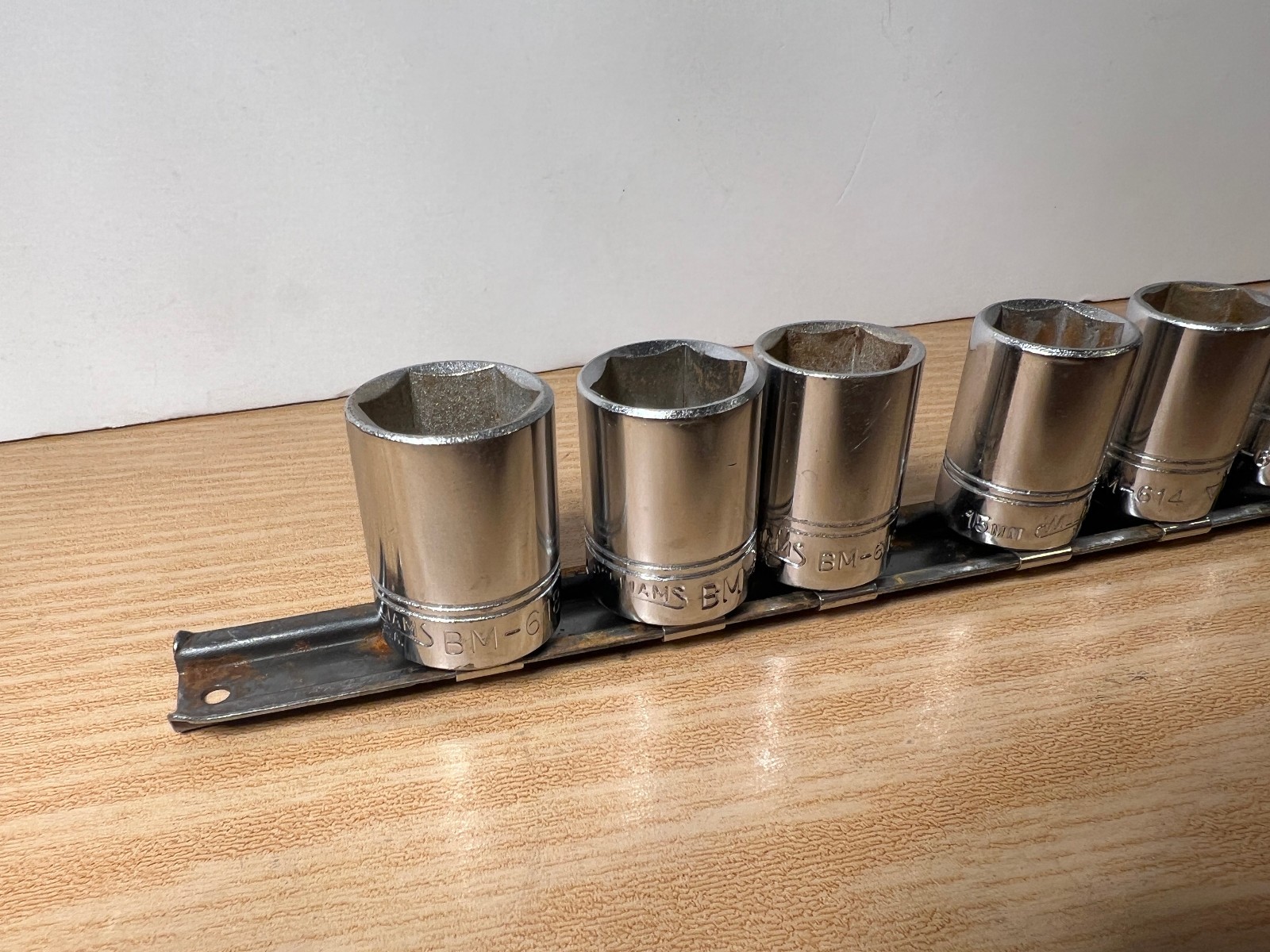 Vintage 1970 Vulcan Williams BM Metric Shallow Socket 10pc Set 3/8 Drive USA 6pt