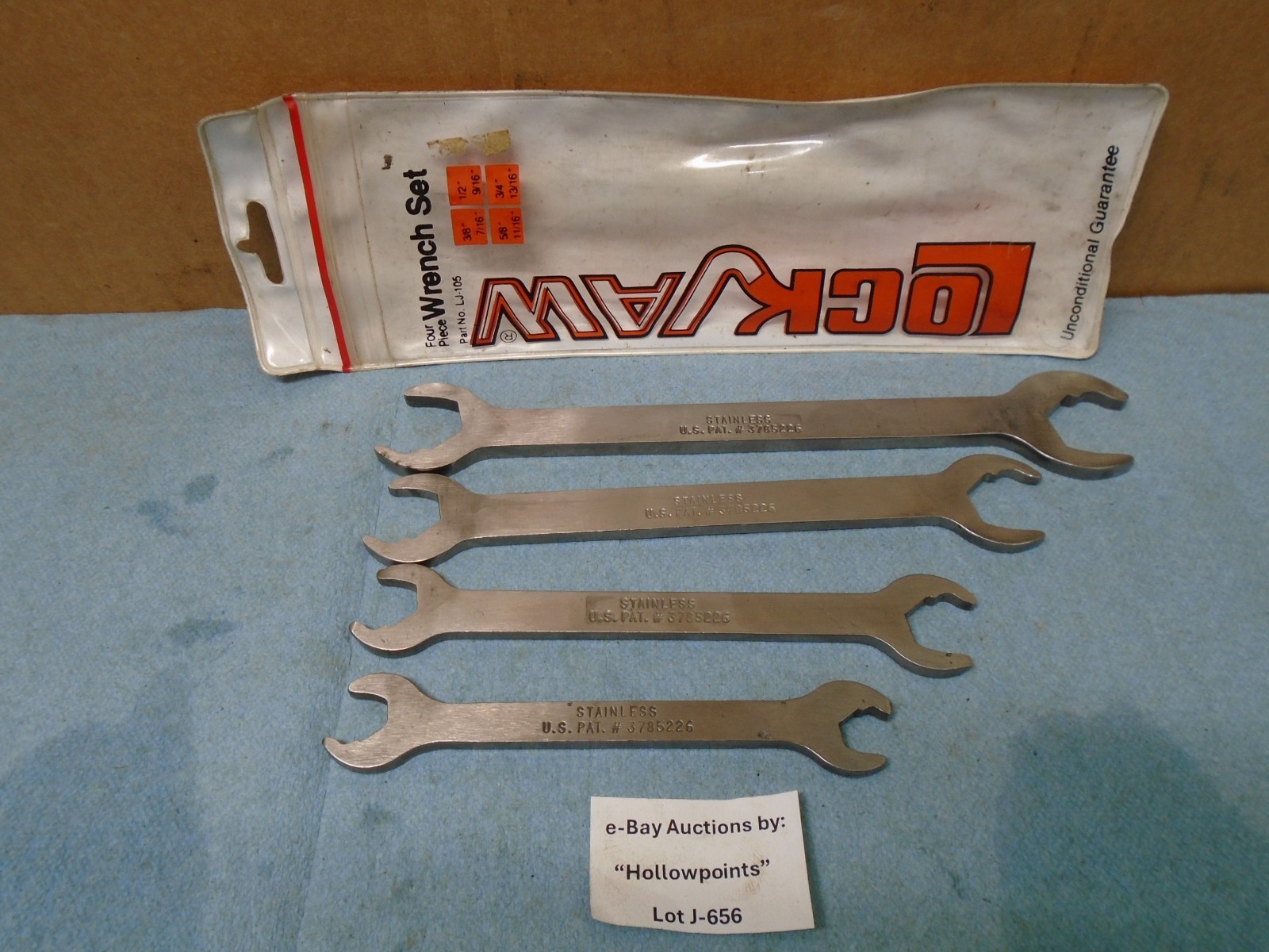 LockJaw LJ-105 Stainless Steel 4 Pc. Quick Acting Wrench Set 3/8 thru 13/16 J656