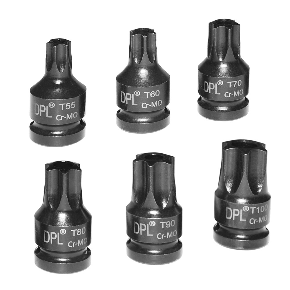 vw audi 6pc 1/2″ DR Impact Star Torx Bit Socket Set T55 T60 T70 T80 T90 T100 M14