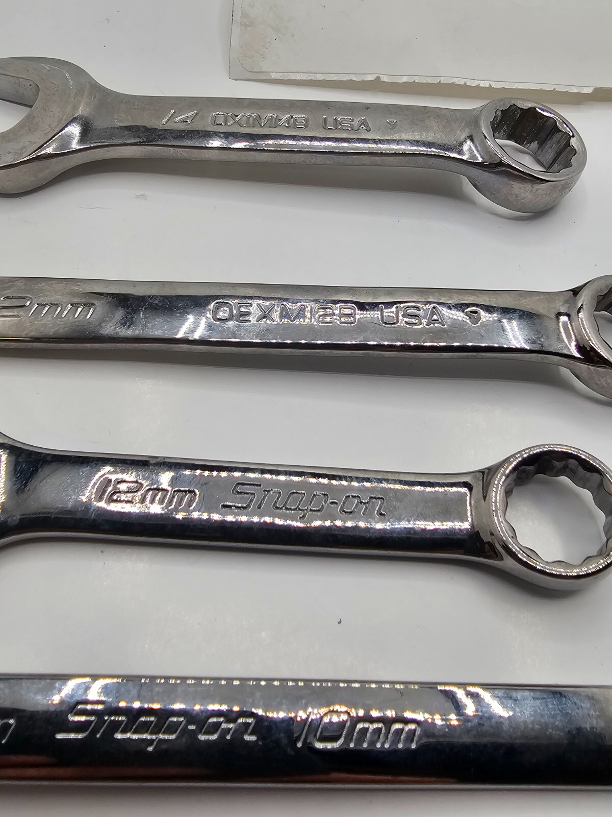 ( QTY 4 ) SNAP-ON TOOLS COMBINATION WRENCH / BOX WRENCH 14MM,12MM,12MM,8MM