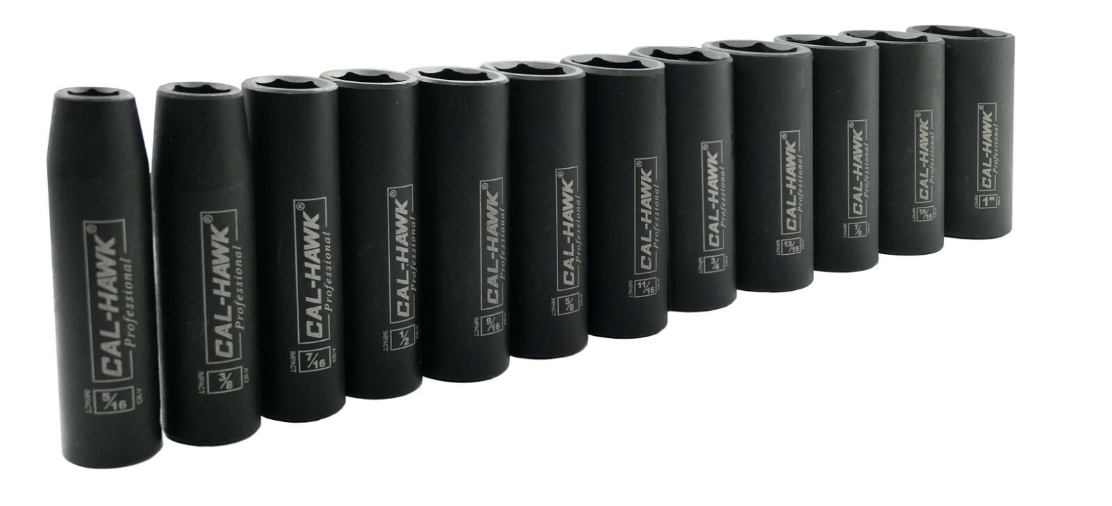 12 pc 3/8″Dr. 6 POINT SAE Deep Impact Socket Chrome Vanadium CRV Set